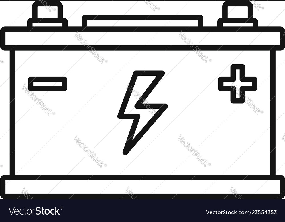 Car Battery Icon Outline Style Royalty Free Vector Image