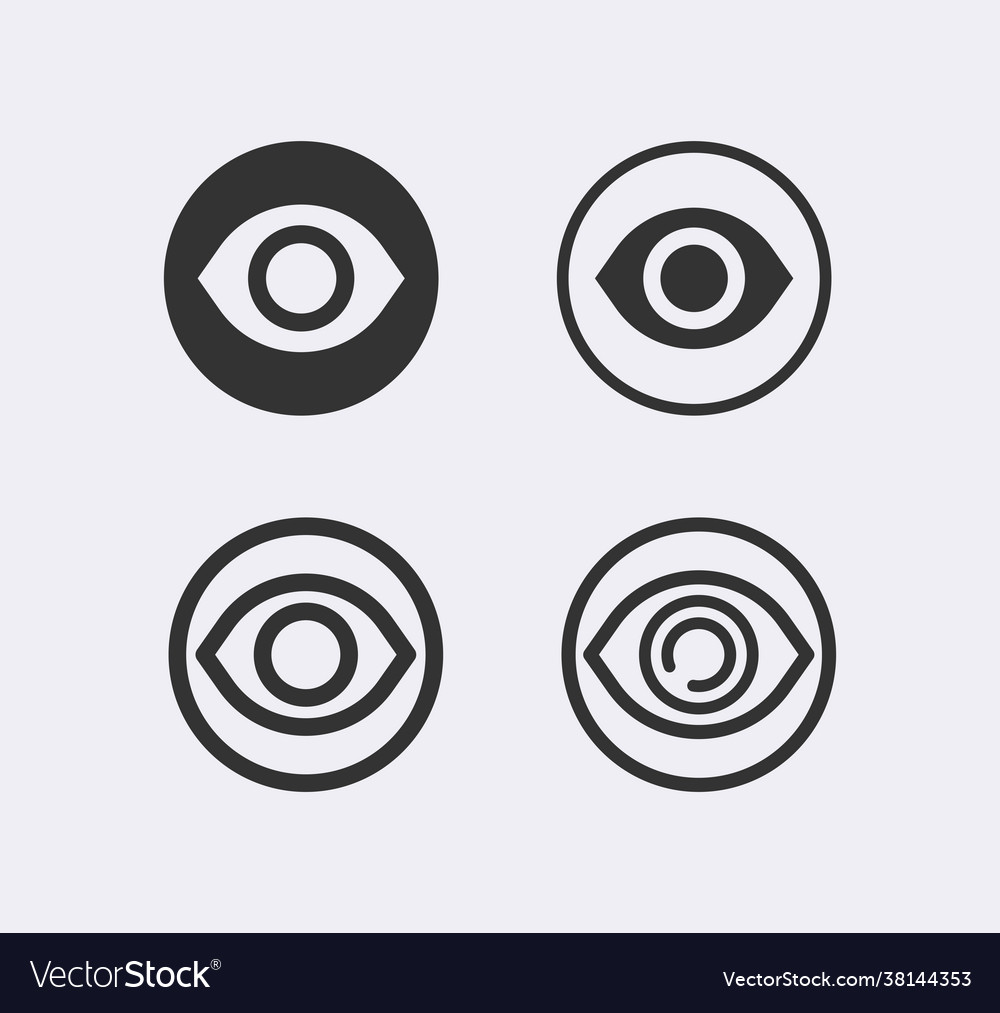 Eye line icon set vision looking