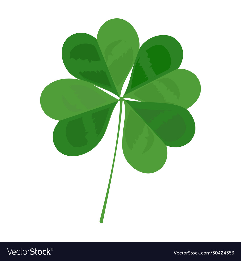 Four leaf clover and lucky leaf Royalty Free Vector Image