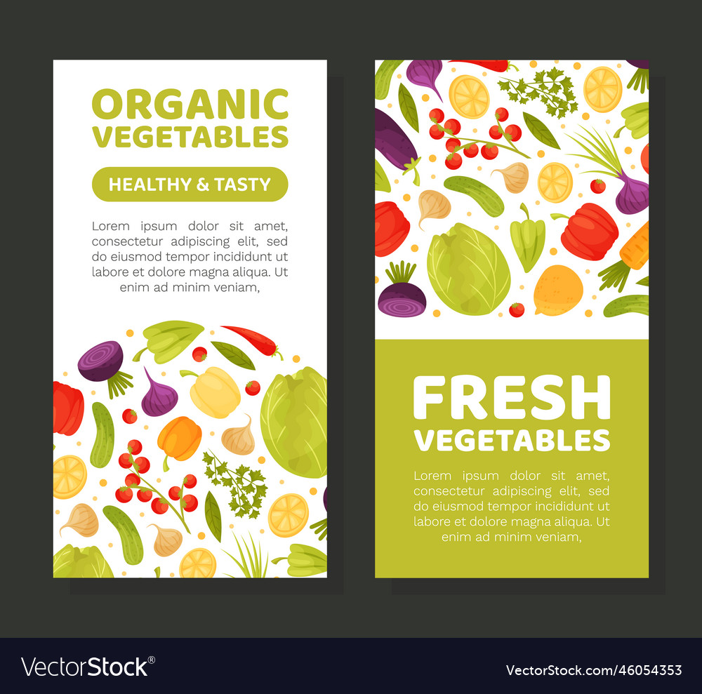 Fresh vegetables banner design with ripe and juicy