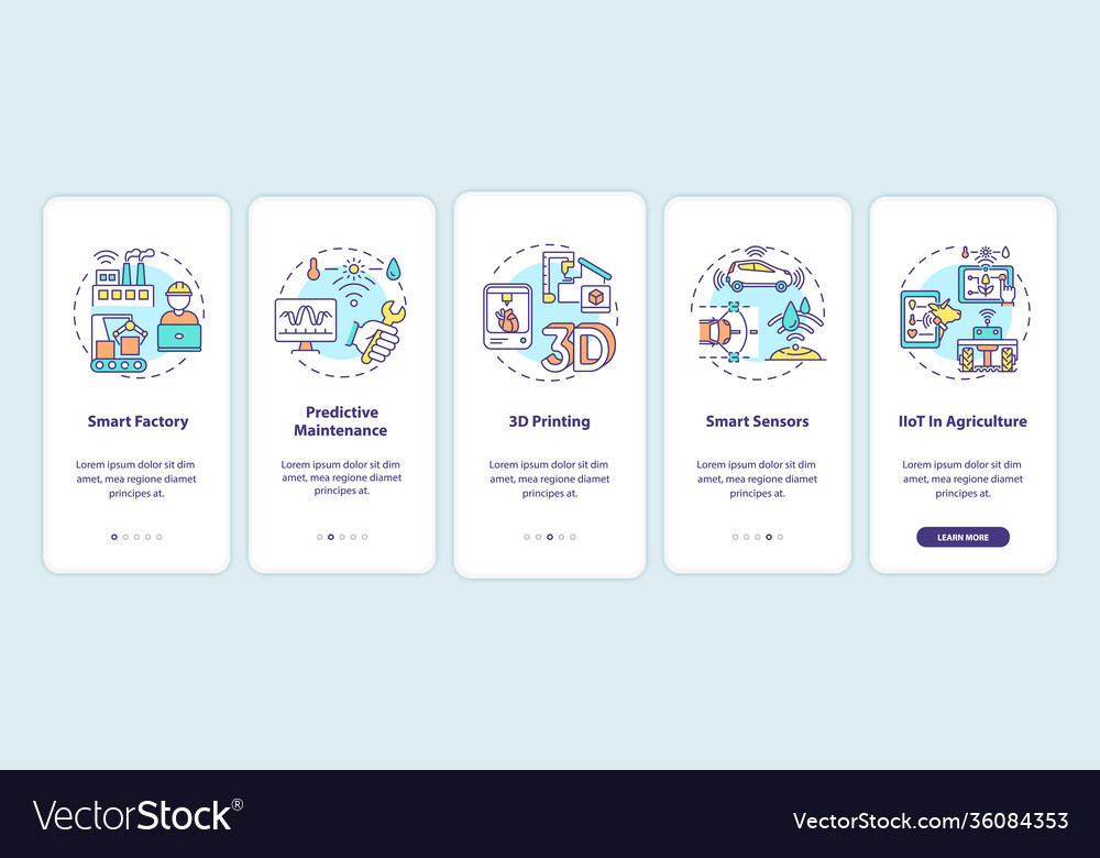 Industry 40 trends onboarding mobile app page Vector Image