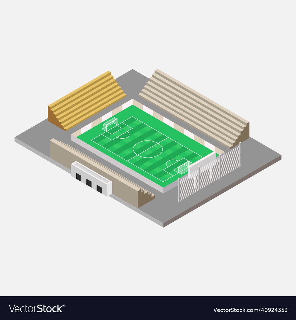 Isometric soccer field stadium