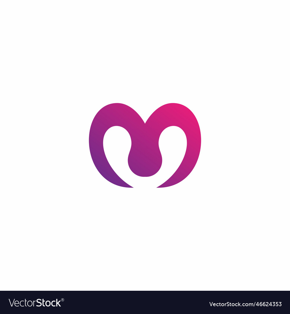 M love logo design initial icon Royalty Free Vector Image