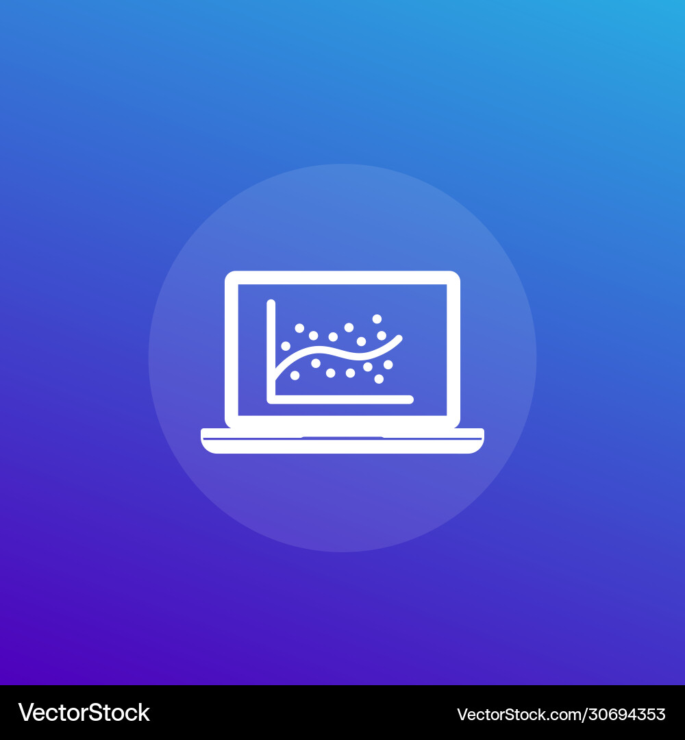 Regression analysis graph icon Royalty Free Vector Image
