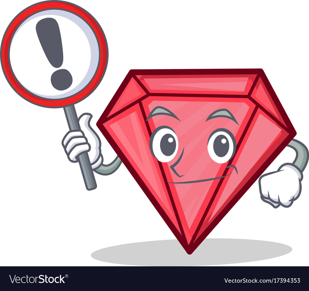 With sign diamond character cartoon style