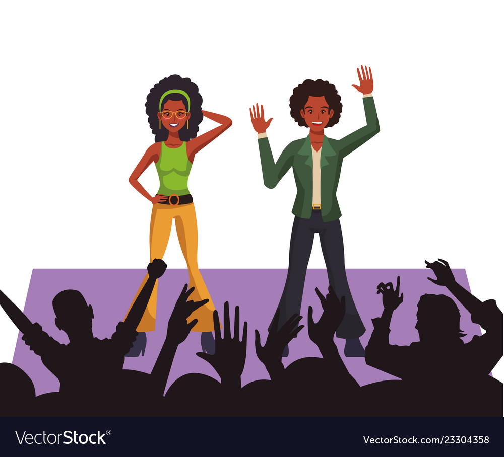 Disco people cartoon