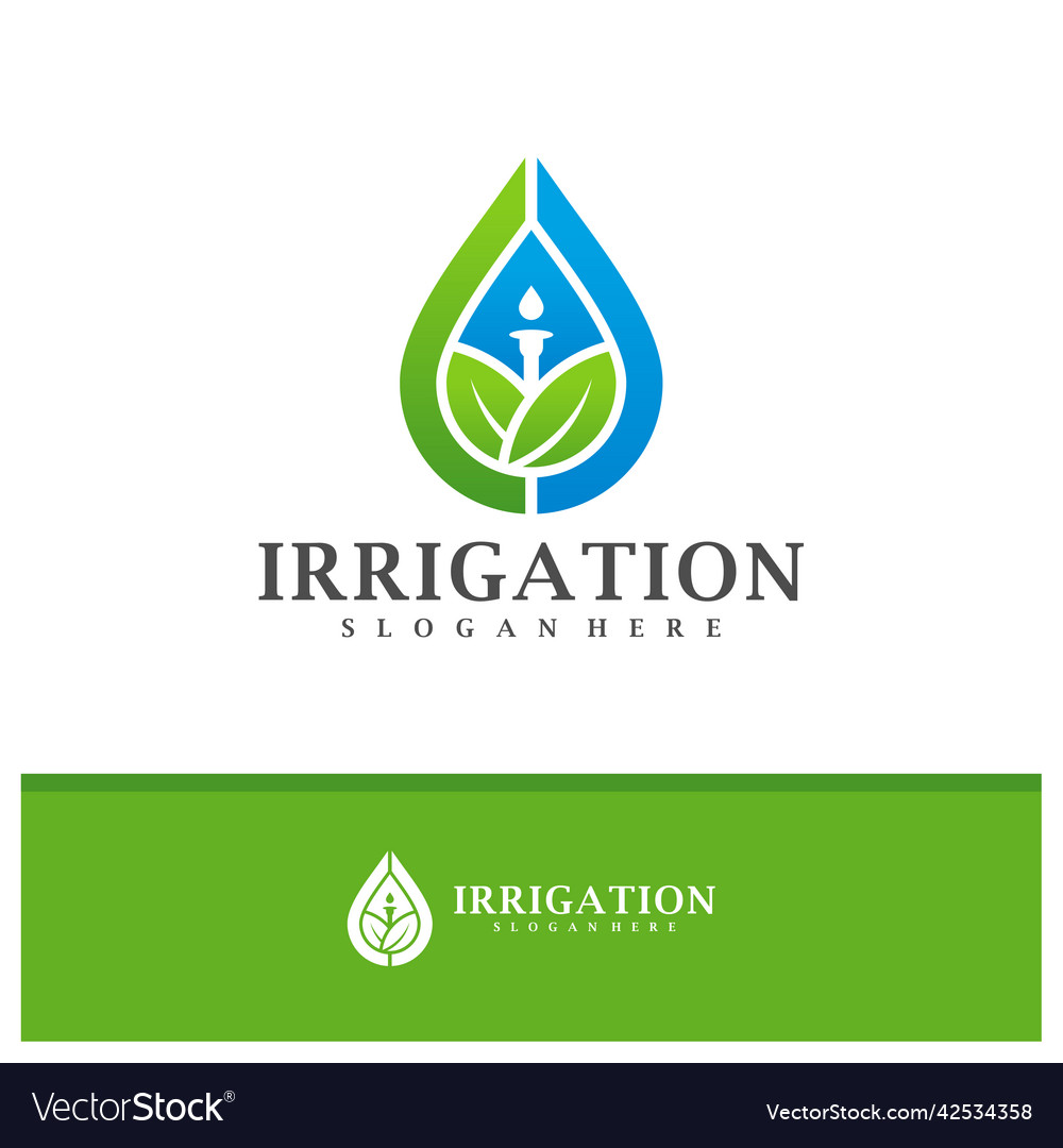 Irrigation logo design creative irrigation logo Vector Image