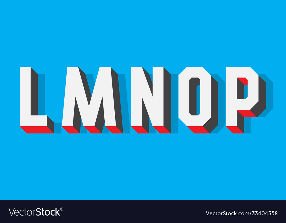 L m n o p volumetric contrasting letters 3d