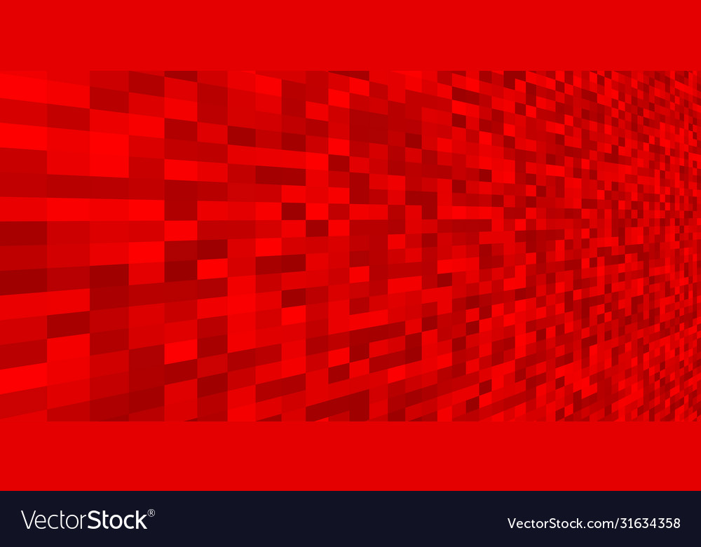 Red pixel texture background in perspective Vector Image