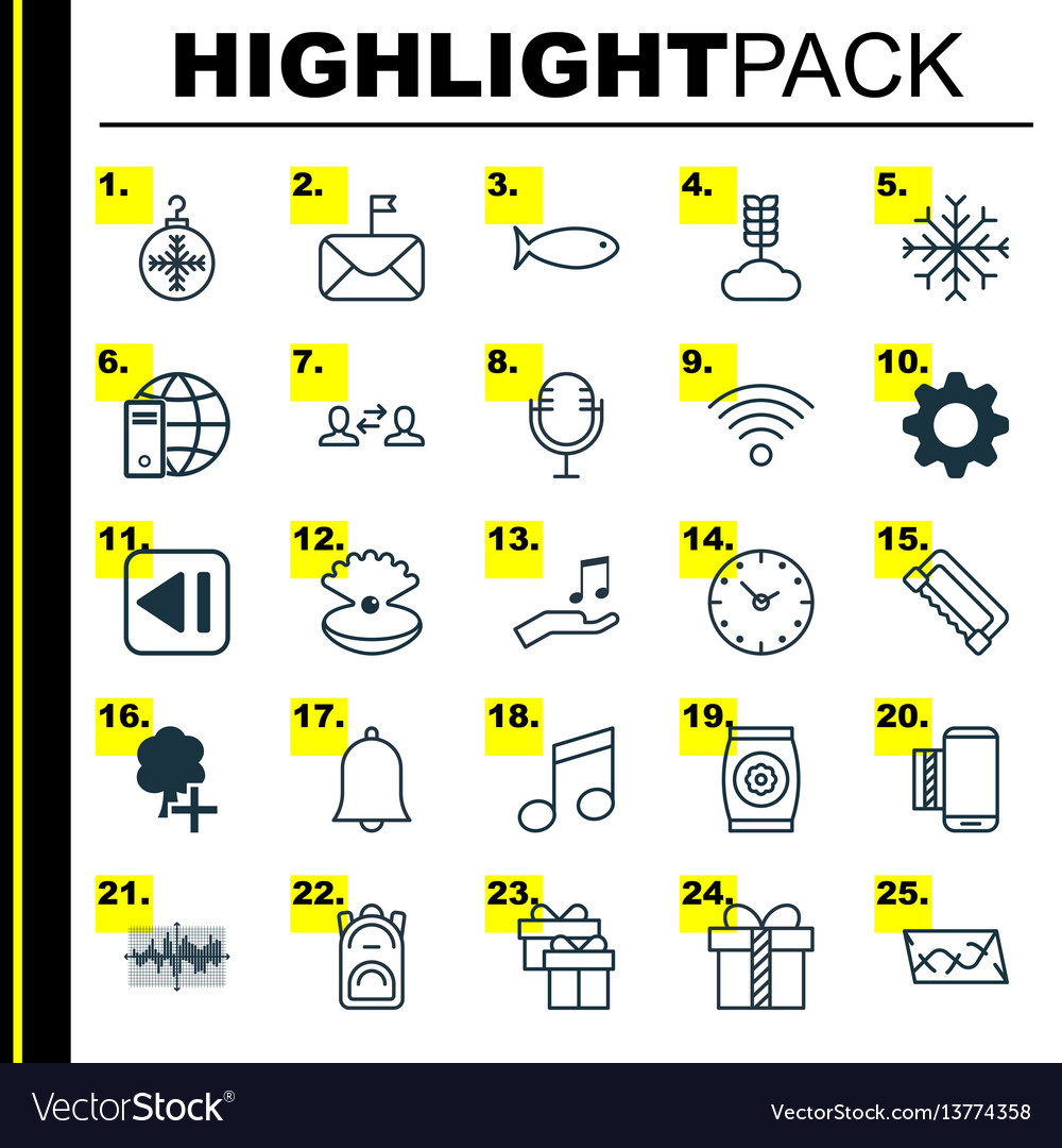 Set of 25 universal editable icons can be used