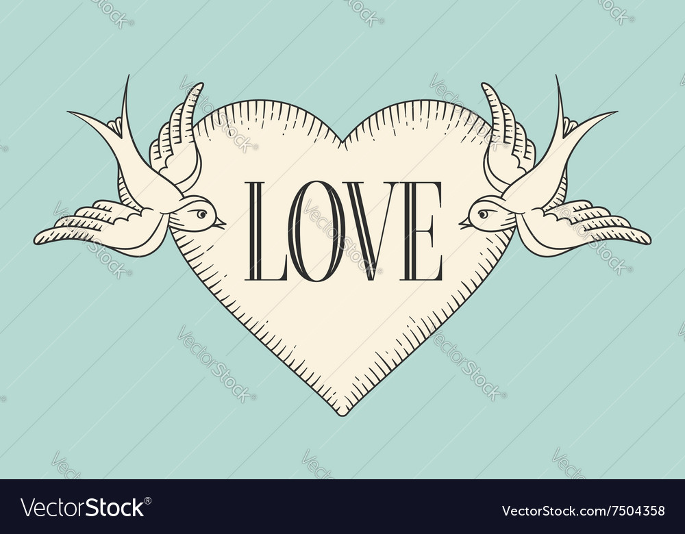 Set Of Old Vintage Ribbon Banner With Word Love Vector Image