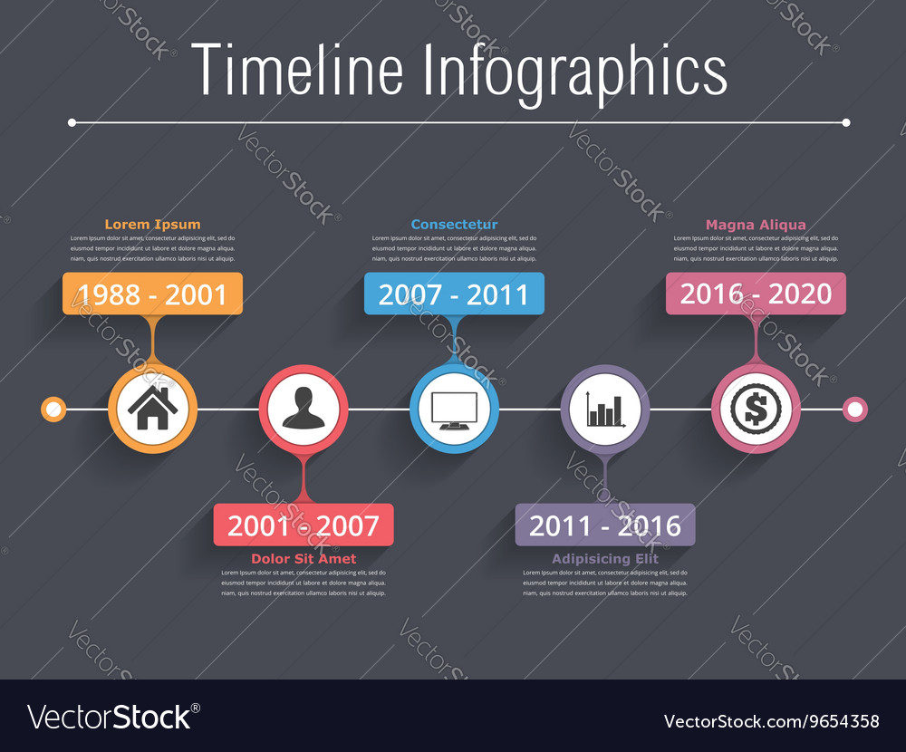 Timeline infographics Royalty Free Vector Image