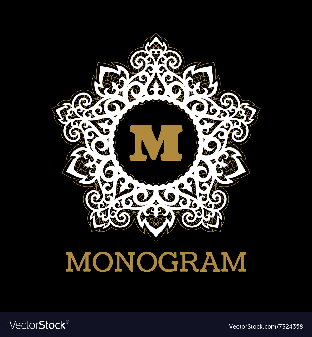 Vintage monogram frame template Royalty Free Vector Image