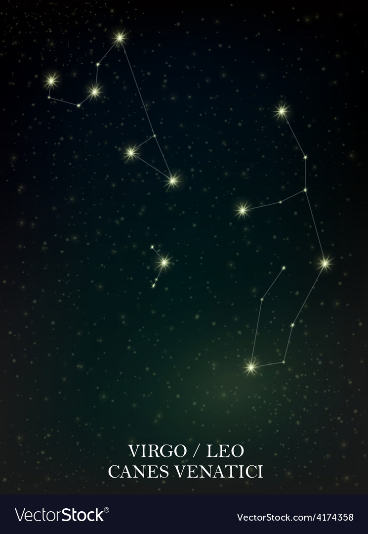 Virgo leo und canes venatici konstellation