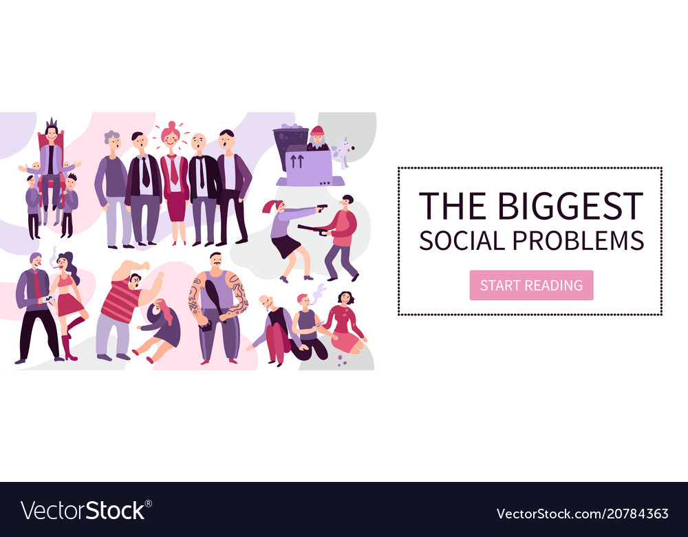 biggest-social-problems-flat-royalty-free-vector-image