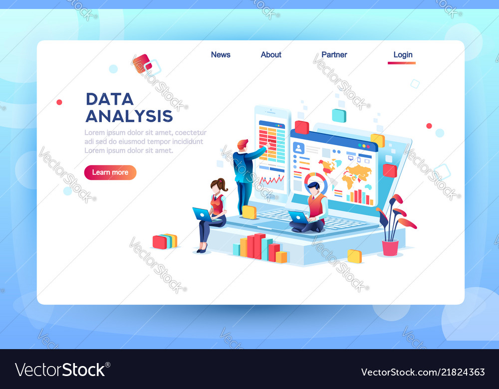 Creative data analysis concept Royalty Free Vector Image