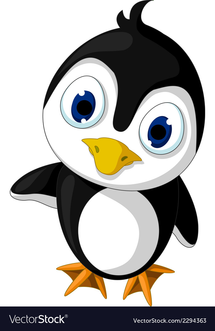 Cute Bapenguin Cartoon Posing Royalty Free Vector Image