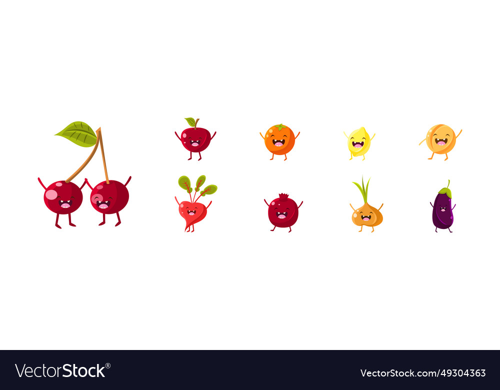 Cute smiling fruit character with arms and legs