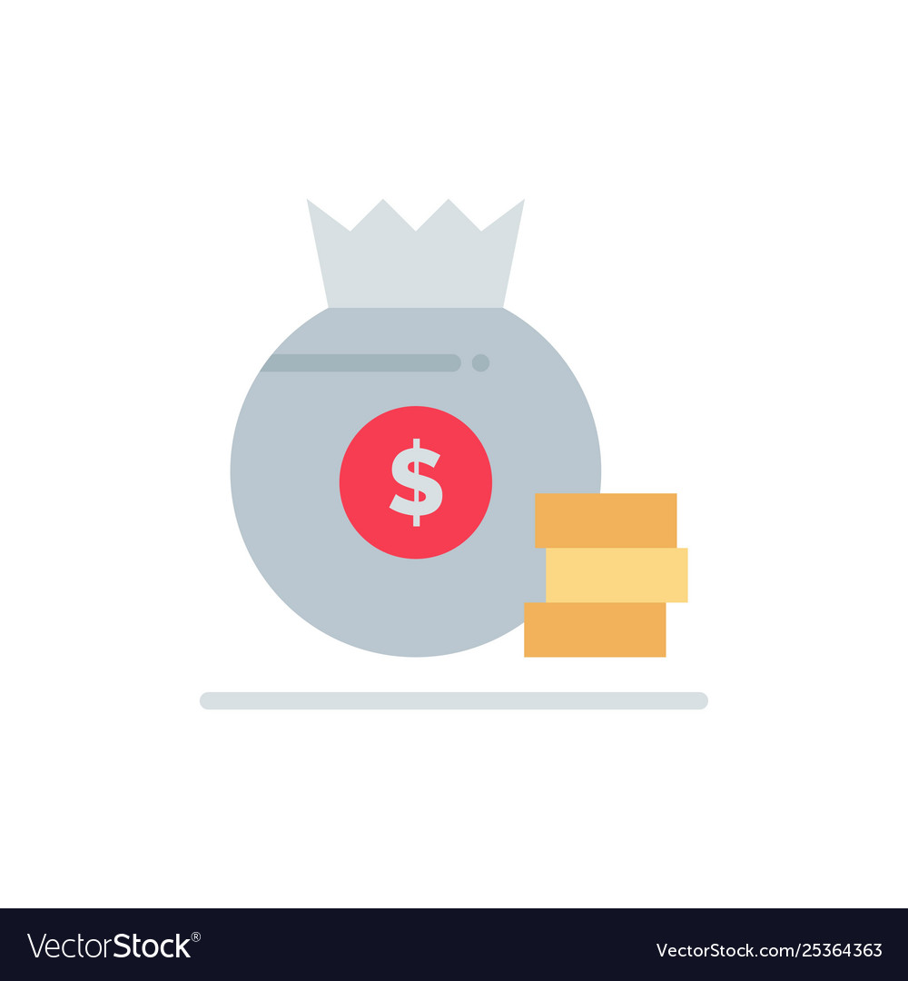 Dollar bag money american flat color icon