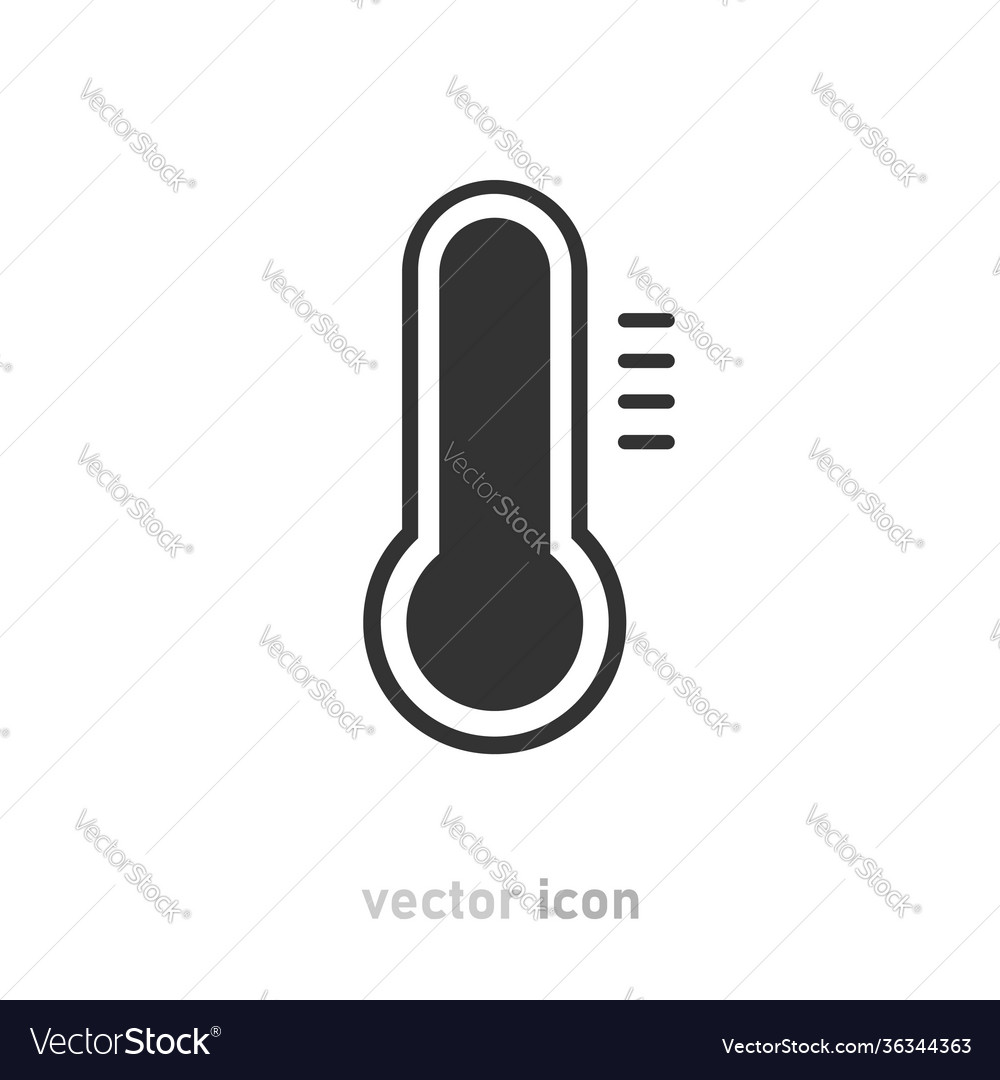 Gray thermometer icon on white background Vector Image