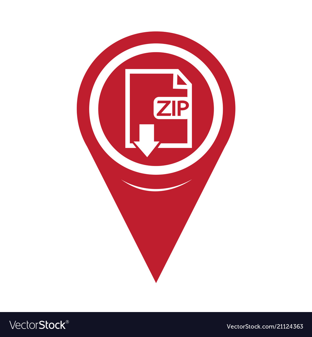 Map pin pointer file type zip icon