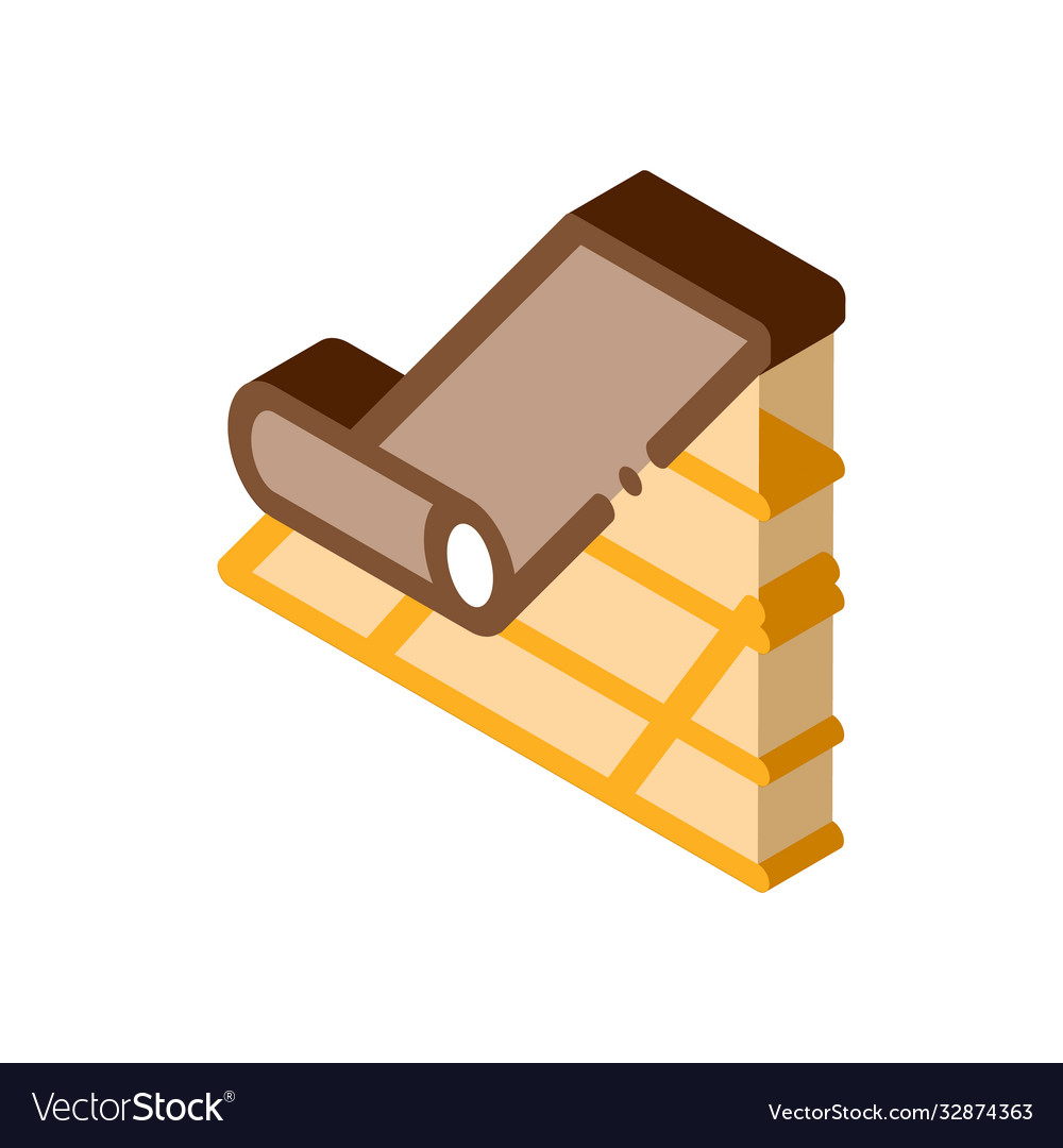 Roof bitumen shingle isometric icon