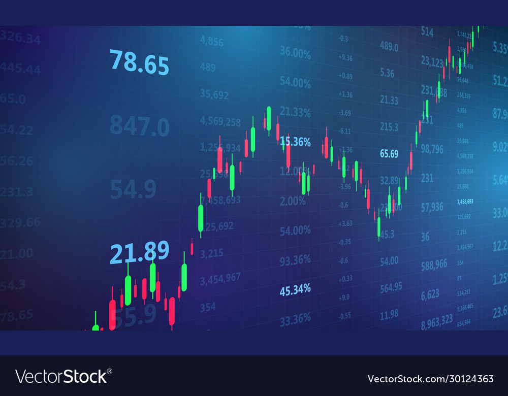 Stock market economic graph with diagrams