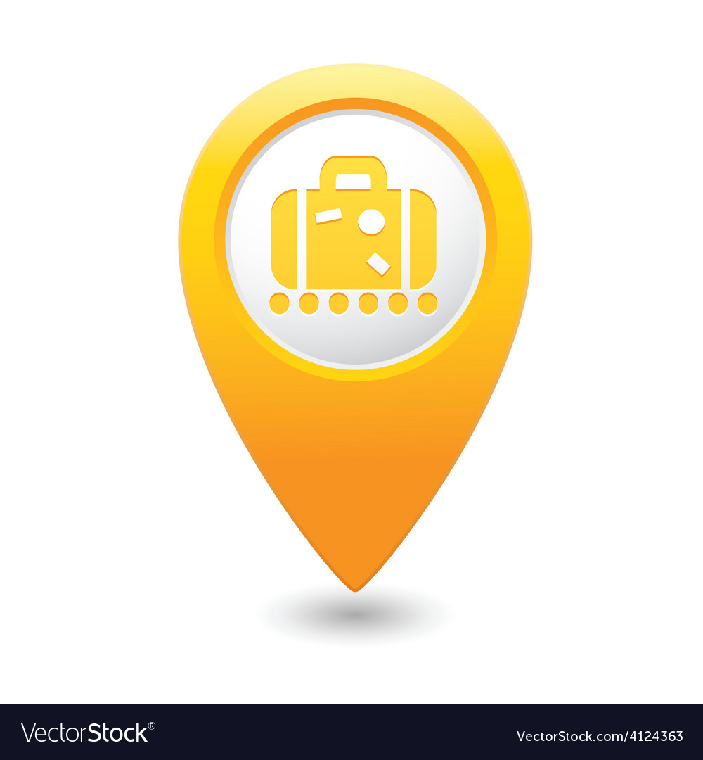 Suitecase map pointer yellow