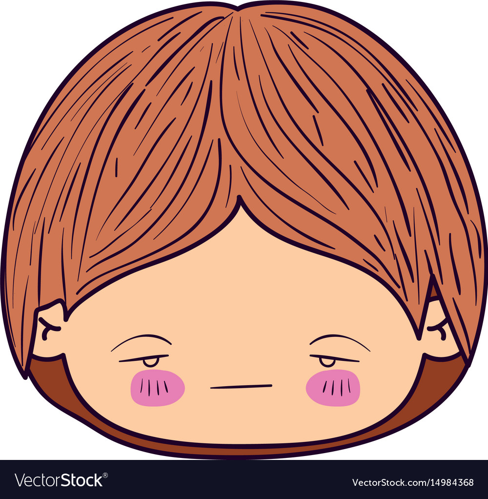 Colorful Caricature Kawaii Face Little Boy Vector Image