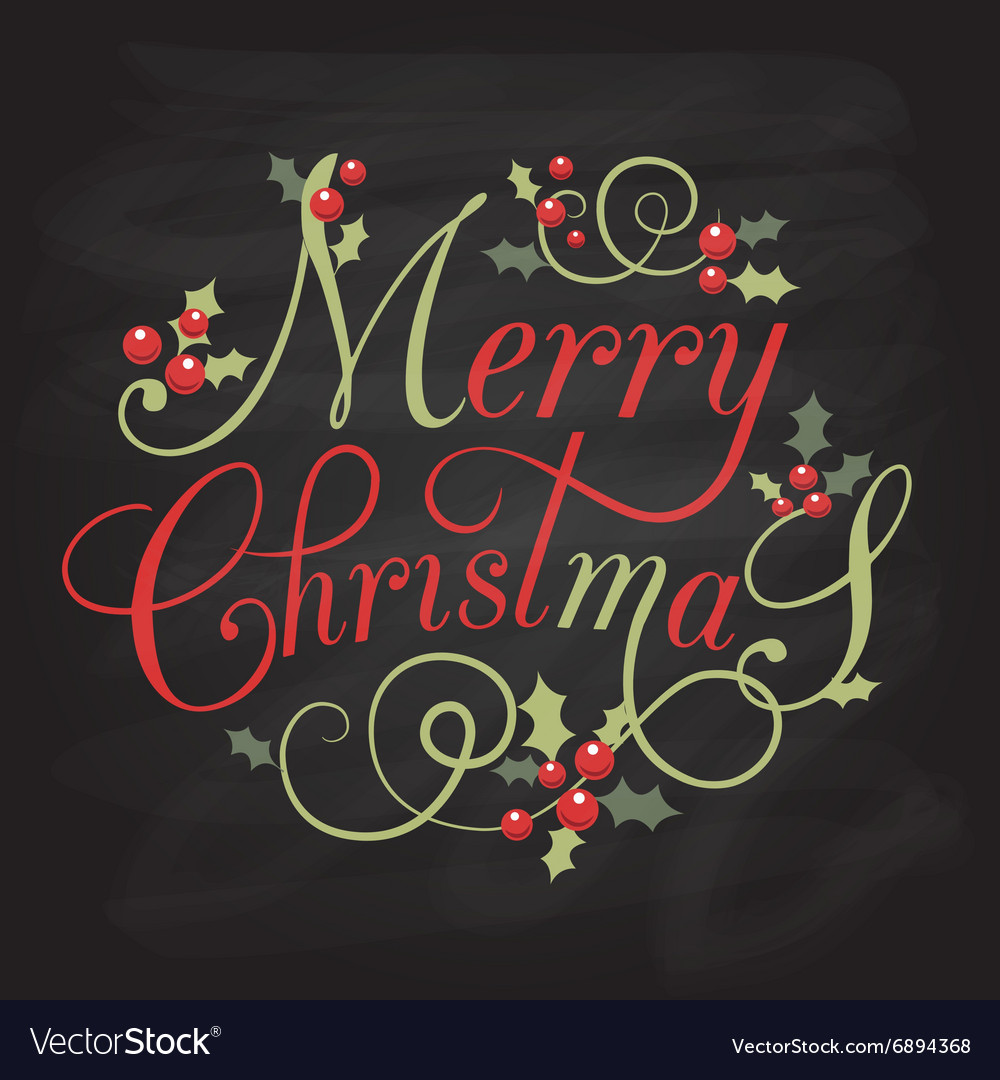 Flat design style christmas card with holly leaves