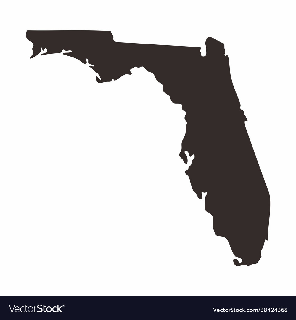 Florida Map Simply And Flat Design Royalty Free Vector Image