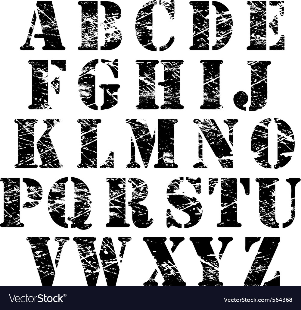 Grunge Letters Royalty Free Vector Image Vectorstock 7921