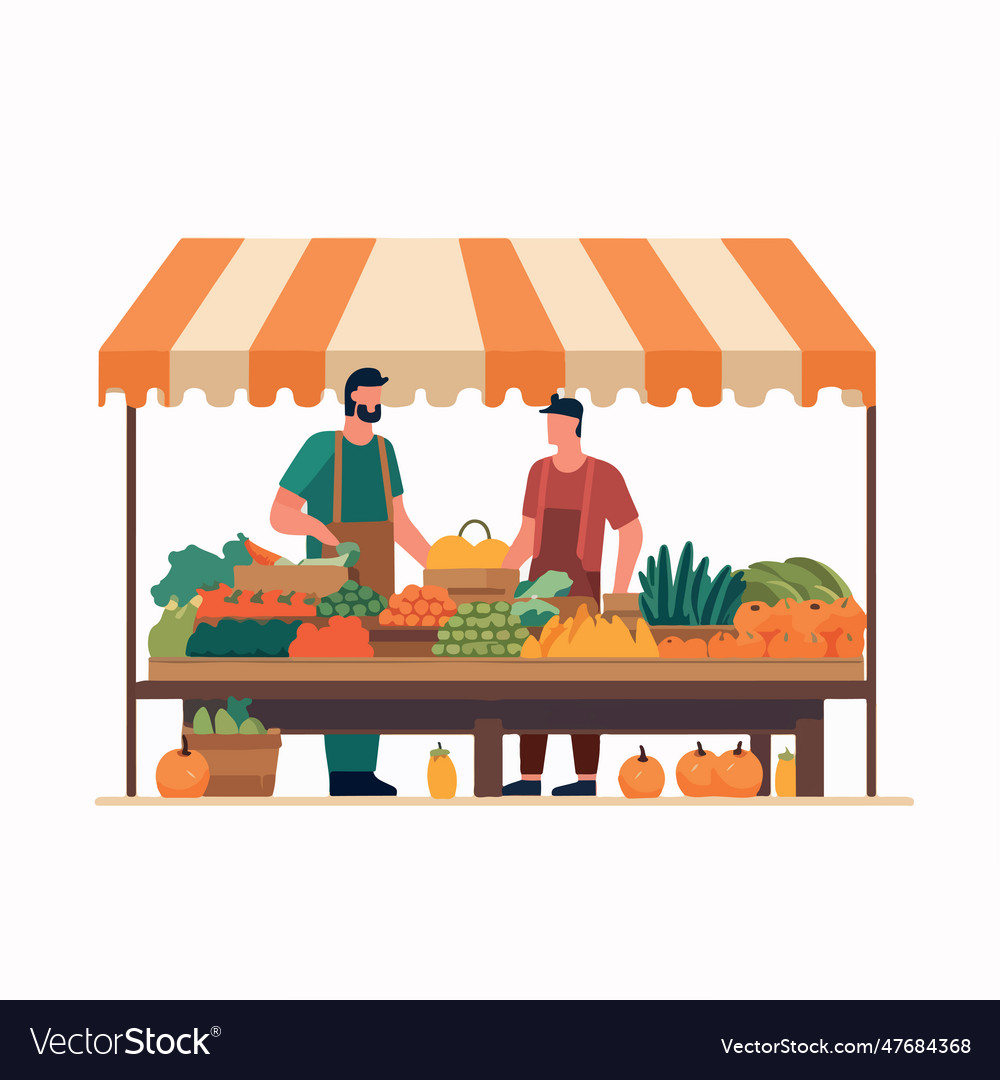 Market sell vegetables Royalty Free Vector Image