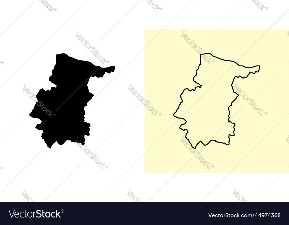 Vratsa map bulgaria europe filled and outline map Vector Image