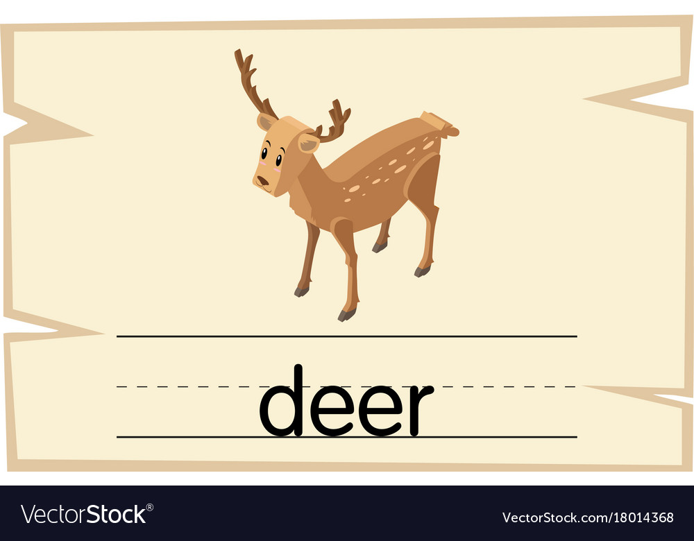 Wordcard Template For Word Deer Royalty Free Vector Image wordcard-template-for-word-deer-royalty-free-vector-image