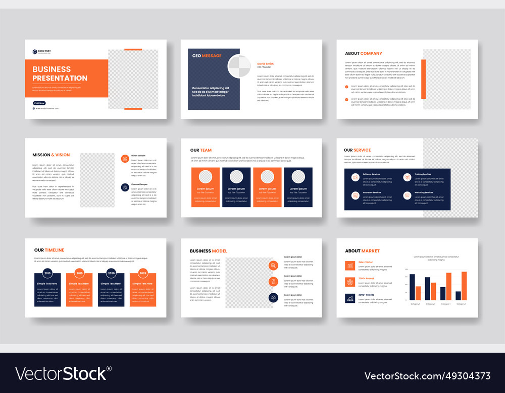 Creative business powerpoint presentation slides Vector Image