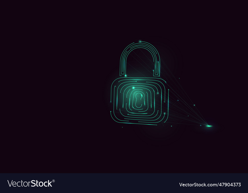 Cyber Security Concept Lock Symbol Padlock Vector Image