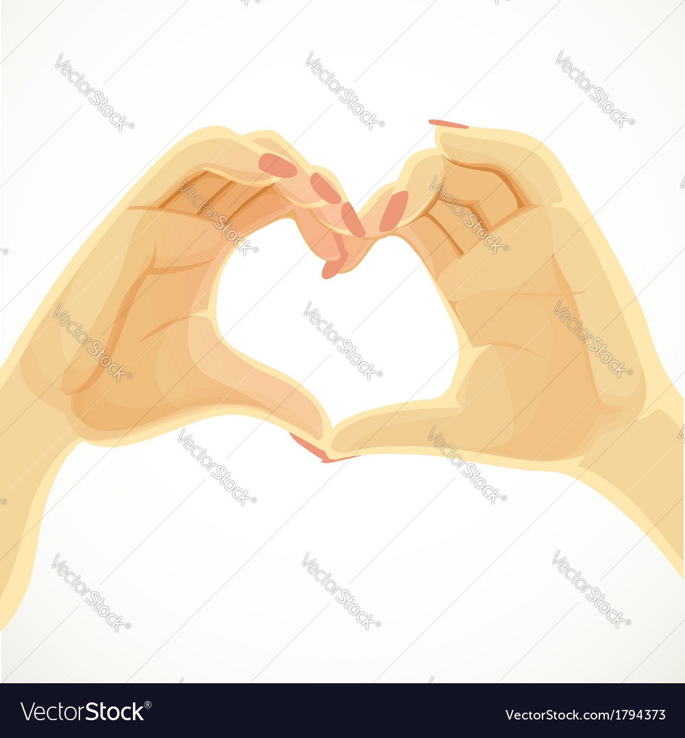 Heart folded from beautiful female hands isolated