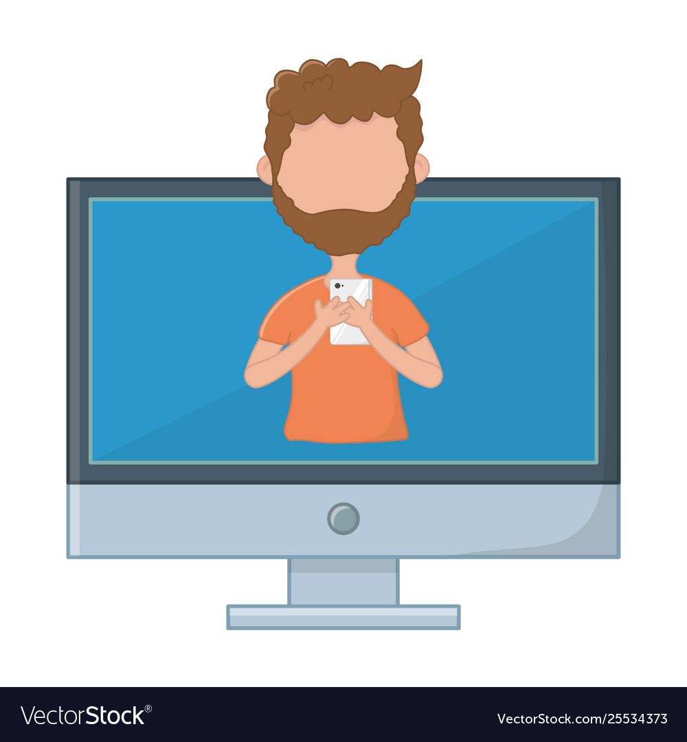 Man and computer design Royalty Free Vector Image