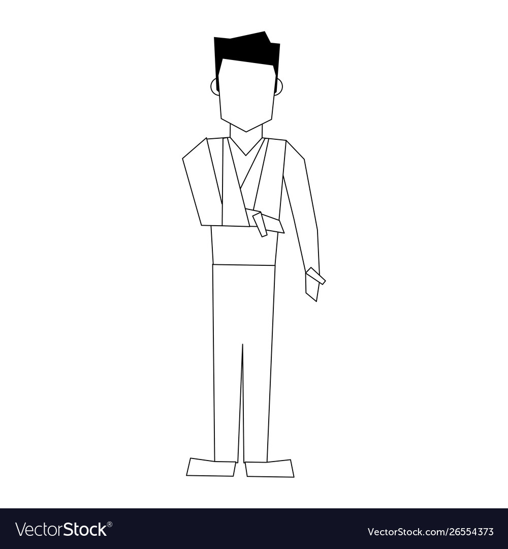 Man human person body cartoon in black and white Vector Image