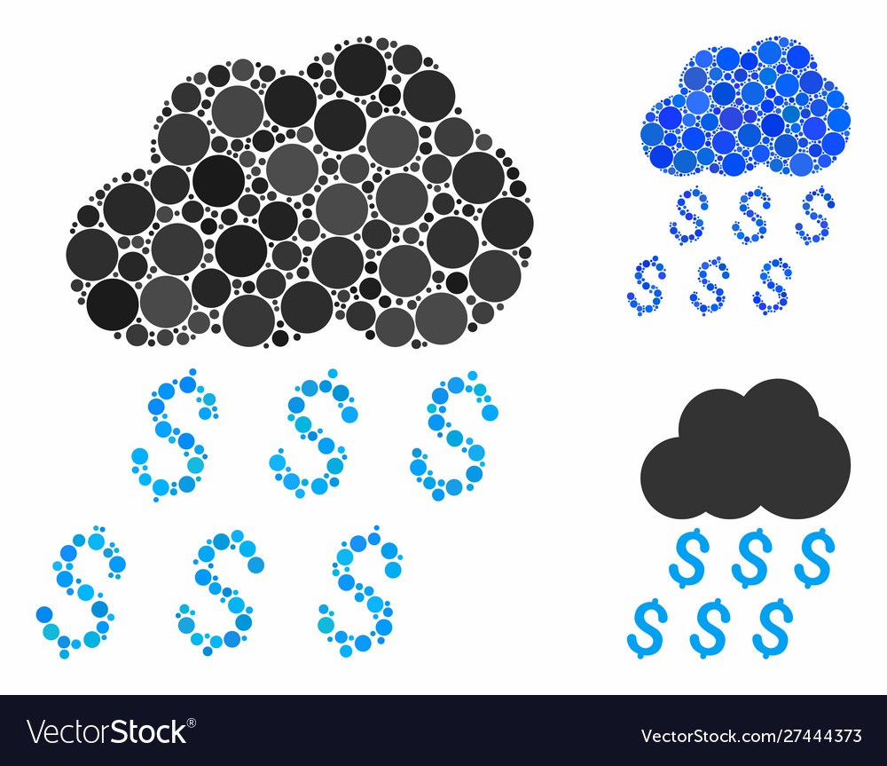 Money rain composition icon circles