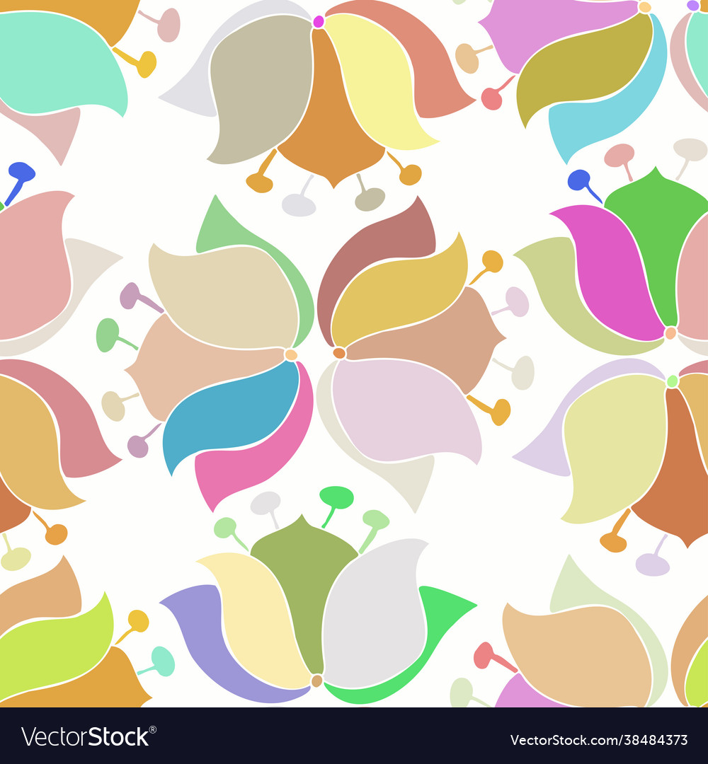 Seamless colorful design pattern botanical