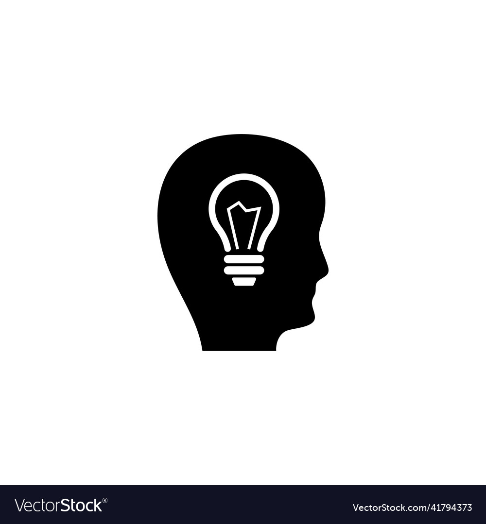 Smart human head idea and imagination flat icon Vector Image