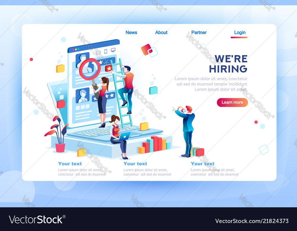 Social presentation for hiring Royalty Free Vector Image