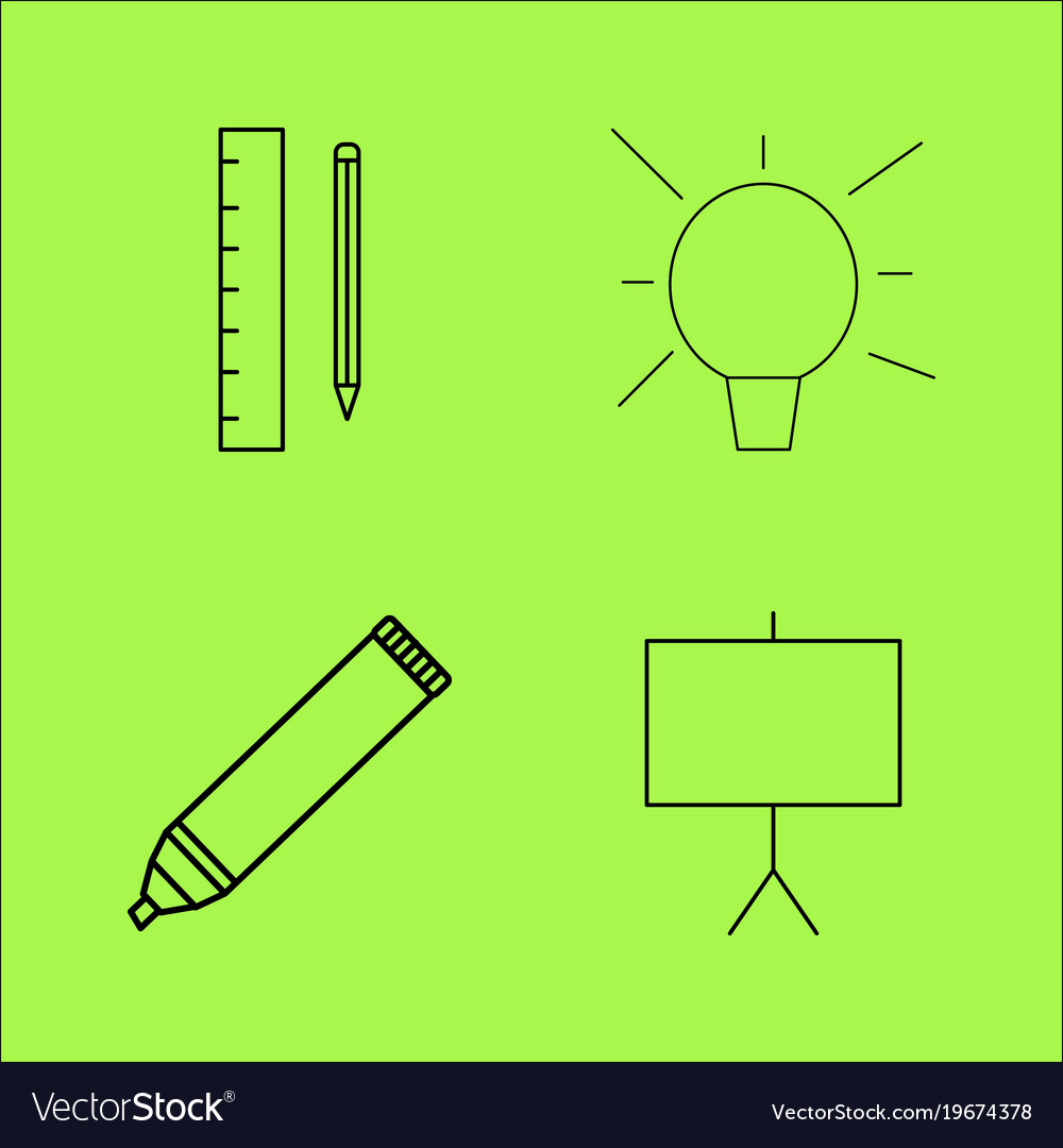 Design elements simple linear outline icon set Vector Image