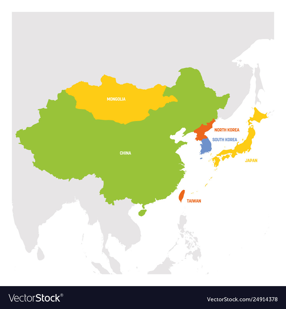 East Asia Region Map Countries 