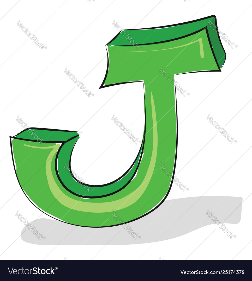 Letter j alphabet or color Royalty Free Vector Image