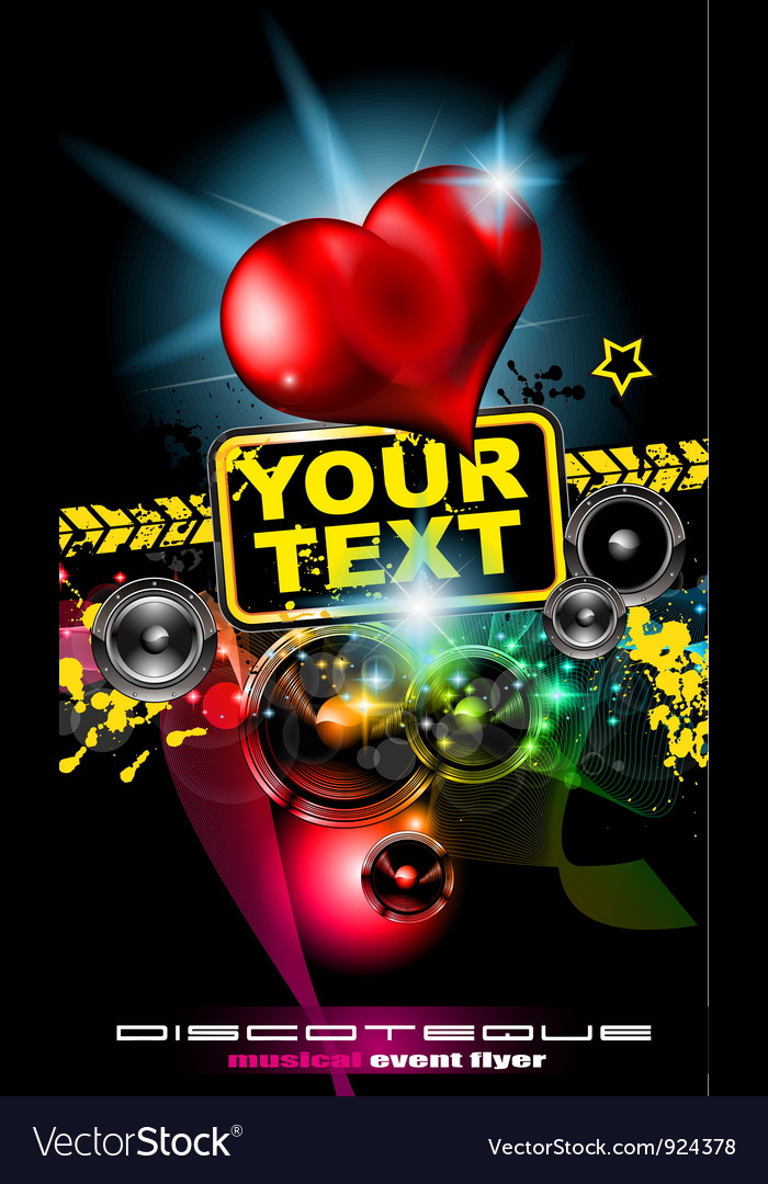 Love Disco Poster Royalty Free Vector Image Vectorstock