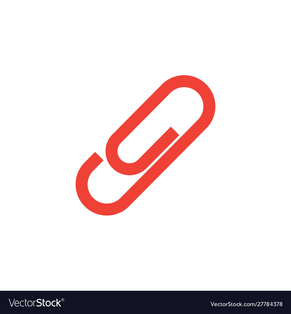 Paper clip red icon on white background flat Vector Image