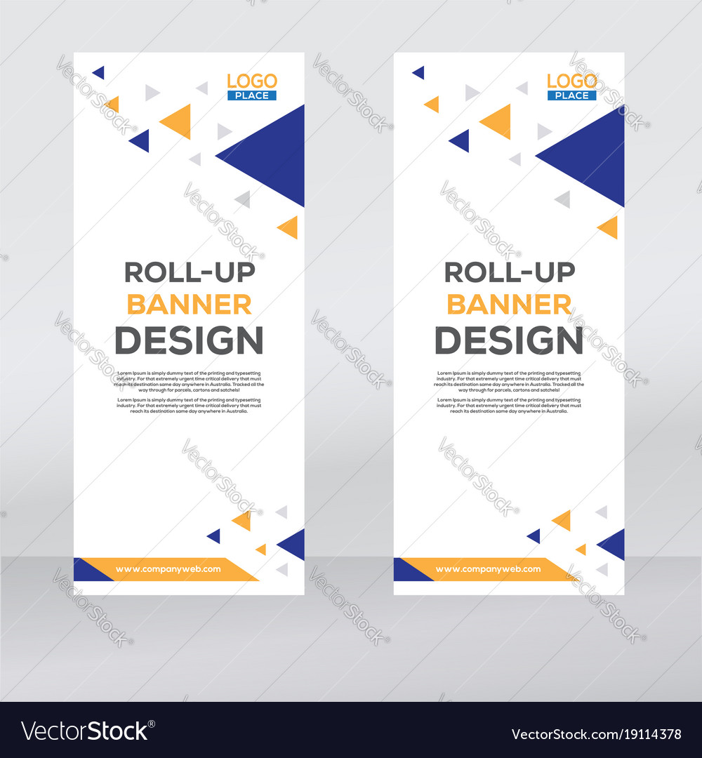 Roll Up Banner Design Print Template Royalty Free Vector